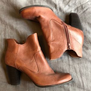 BC Footwear cognac brown ankle boots